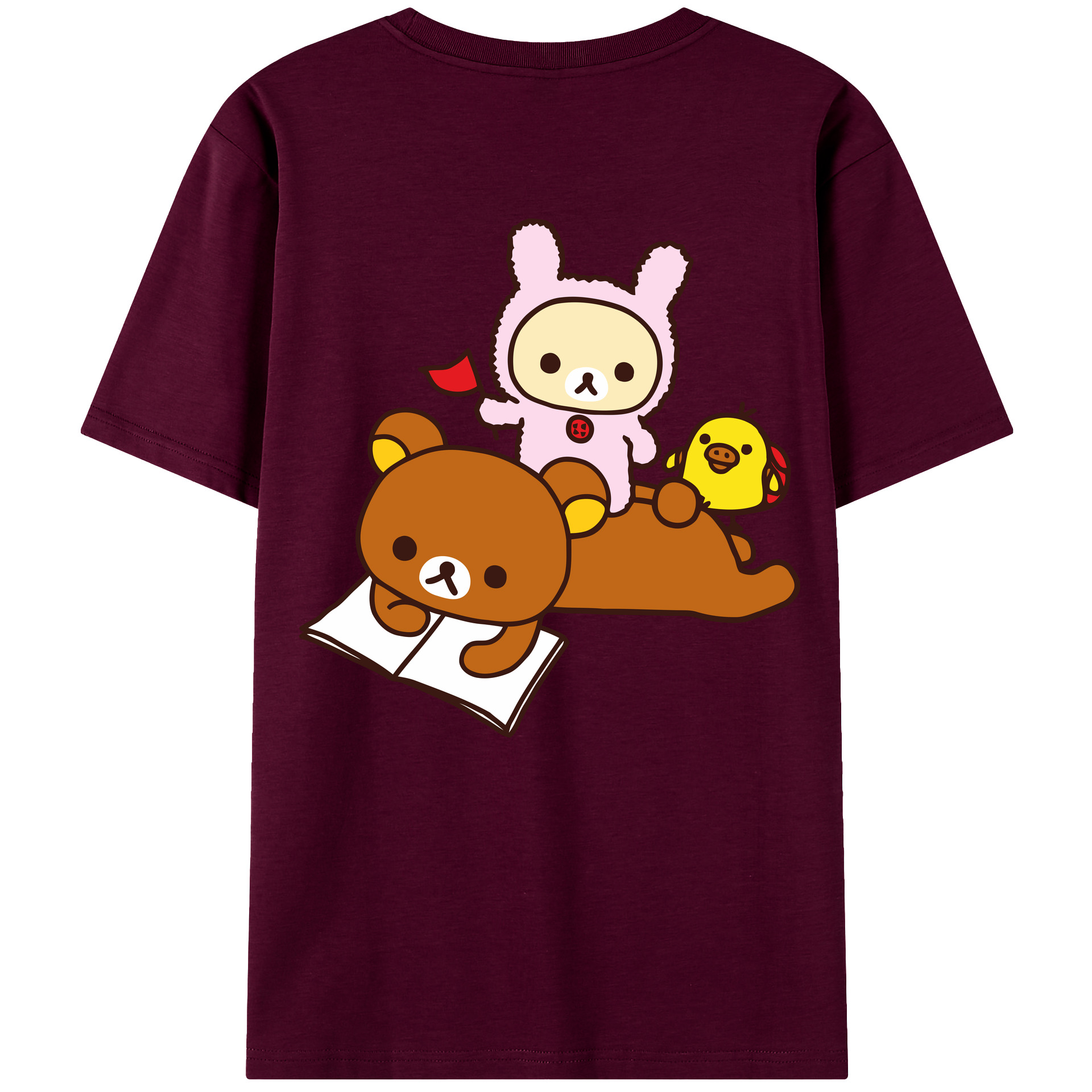 （画像用） リラックマ リラックマ キイロイトリ Rilakkuma Korilakkuma Kiiroitori レディース半袖Tシャツ(バックプリント)